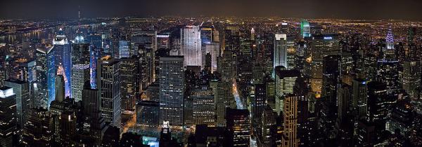 New York skyline at night