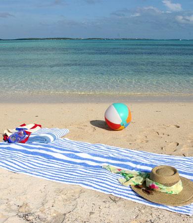 Great Exuma girl on the beach