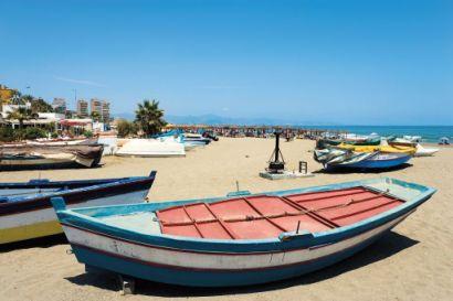 Torremolinos boats on the beach