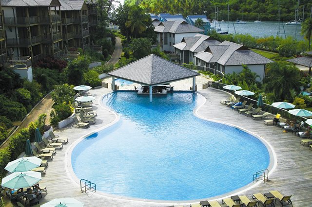 Capella Marigot Bay Hotel exterior aerial