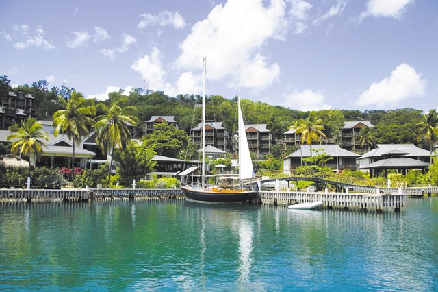 Capella Marigot Bay Hotel exterior aerial